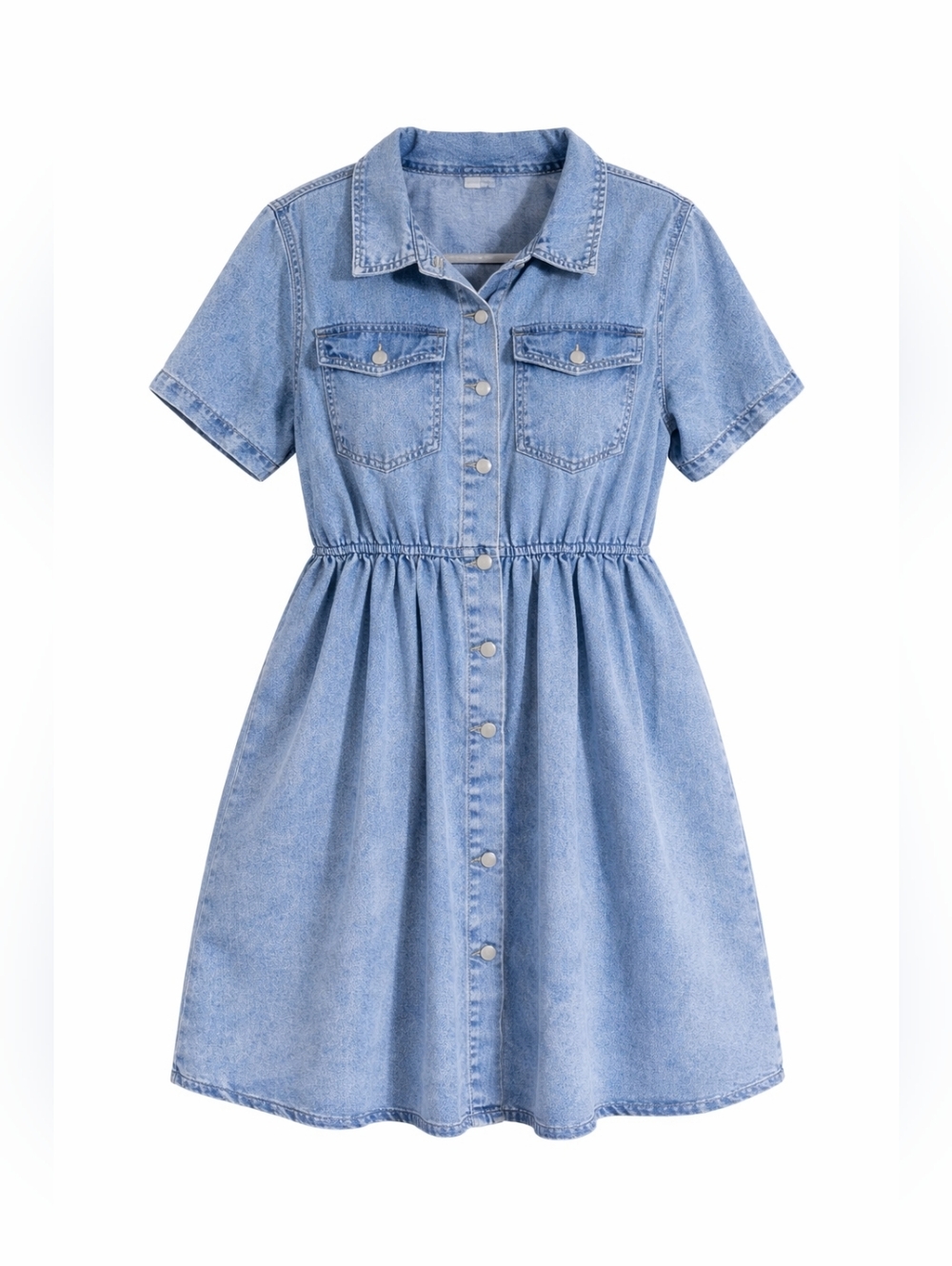 Plus Size Denim Button-Front Short Sleeve Shirt Dress Size 20 - Picture 3 of 4